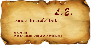 Lencz Erzsébet névjegykártya